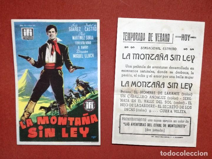 Cine: --CINE CARDENIO,AYAMONTE.HUELVA-- LA MONTA&Ntilde;A SIN LEY - JOSE SUAREZ PACO MARTINEZ SORIA FOLLETO MANO