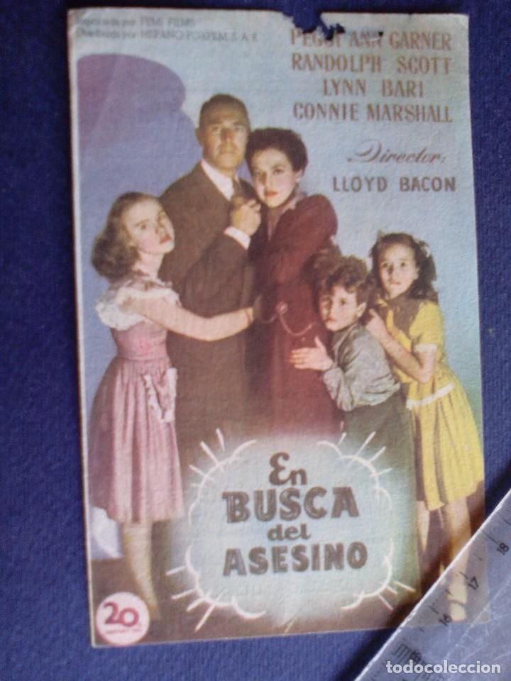 Cinema: folleto de mano - en busca del asesino - salon romea (castellon) 1948