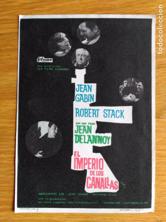 Cine: PROGRAMA DE MANO EL IMPERIO DE LOS CANALLAS JEAN GABIN ROBERT STACK - Foto 1