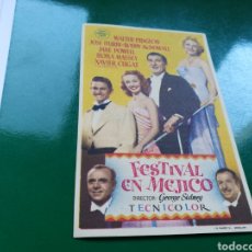 Cine: PROGRAMA DE CINE SIMPLE FESTIVAL EN MÉXICO. CON PUBLICIDAD DEL CINEMA VILLARRODONA DE TARRAGONA 1951. Lote 97499254