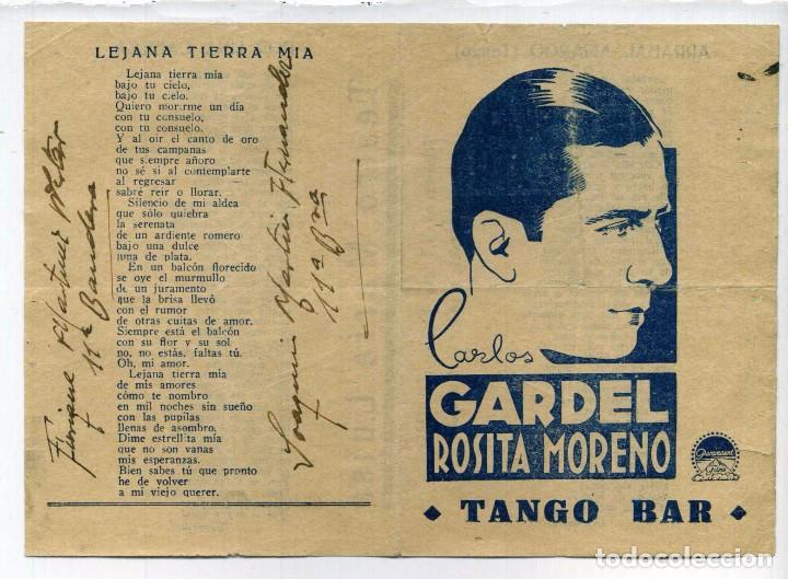 Cine: TANGO BAR, con Carlos Gardel. S/I. - Foto 1