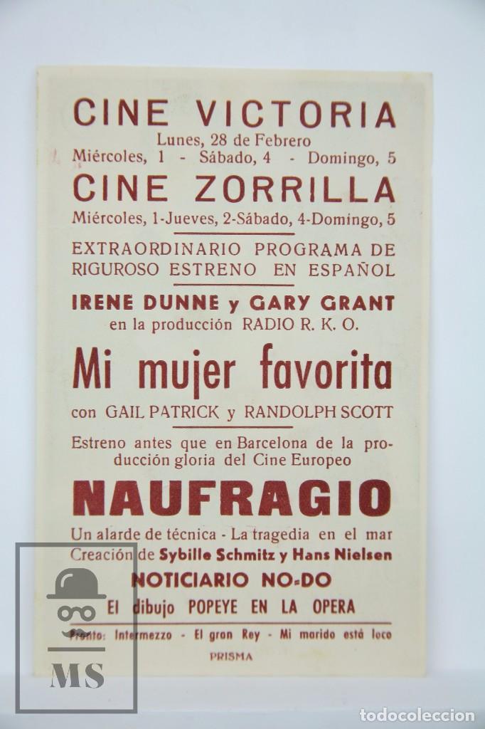 Cine: Programa de Cine  - Naufragio - CEA, A&ntilde;o 1944 - Foto 2