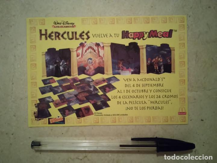 Cine: FLYER ORIGINAL PROMOCIONAL -10*15- HERCULES - WALT DISNEY - HAPPY MEAL MCDONALD'S
