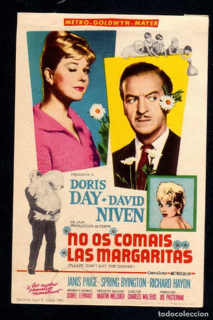 Cine: FOLLETO DE MANO: NO OS COMAIS LAS MARGARITAS, DORIS DAY, DAVID NIVEN - SIN PUBLICIDAD