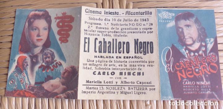 Cine: PROGRAMA DE MANO TRIPLE DE LA PEL&Iacute;CULA -EL CABALLERO NEGRO- ORIGINAL - Foto 4