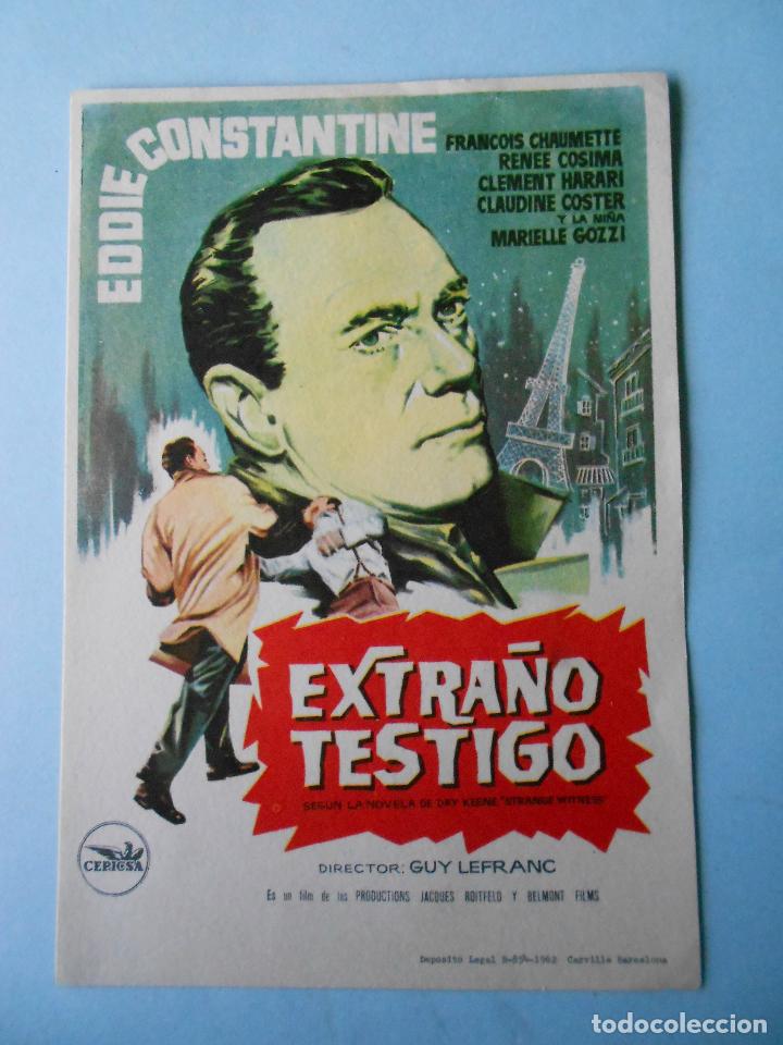 Cine: EXTRA&Ntilde;O TESTIGO (EDDIE CONSTANTINE / FRANCOIS CHAUMETTE) - Foto 1