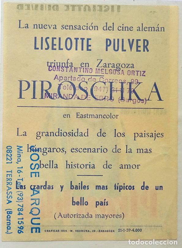 Cine: PIROSCHKA, DIRECTOR KURT HOFFMANN - Foto 2