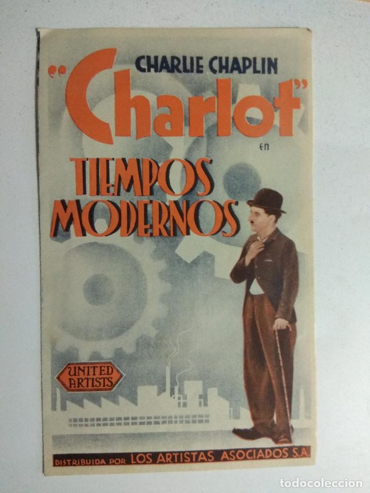 Cine: PROGRAMA DE CINE TIEMPOS MODERNOS, CHARLIE CHAPLIN, CHARLOT. Programa doble. 1936 - Foto 1