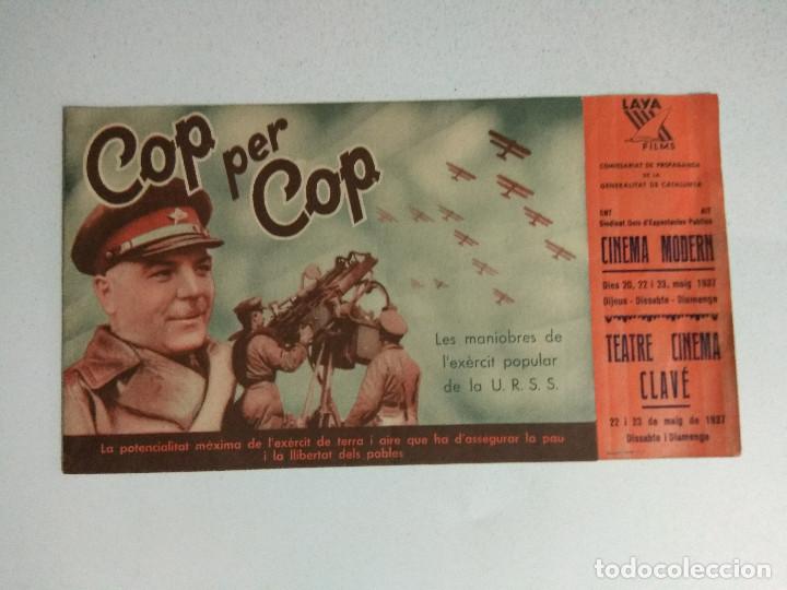 Cine: PROGRAMA CINE CATALAN, COP PER COP, PROPAGANDA GENERALITAT CATALUNYA, 1938 - Foto 1