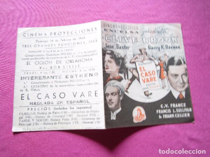 Cine: EL CASO VARE CLIVE BROOK PROGRAMA CINE DOBLE 1943. C16 - Foto 1