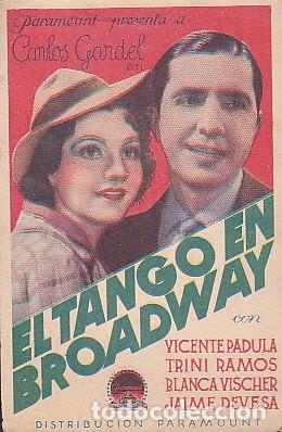 Cine: programa de mano el tango de boadway con publicidad trasera - Foto 1