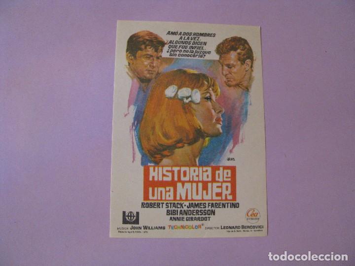 Foglietti di film di film antichi di cinema: FOLLETO DE MANO. CINE. HISTORIA DE UNA MUJER. 12X8,5 CM. 1970.