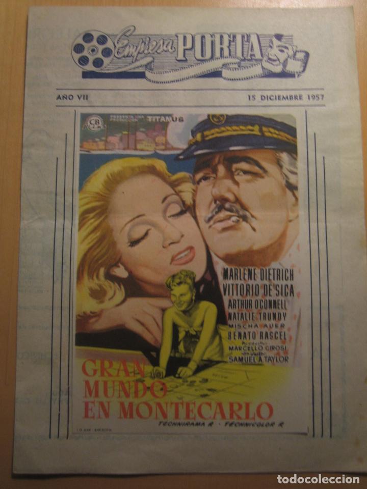 Cine: gran mundo en montecarlo marlene dietrich folleto de mano local cines alegria y catalu&ntilde;a terrassa