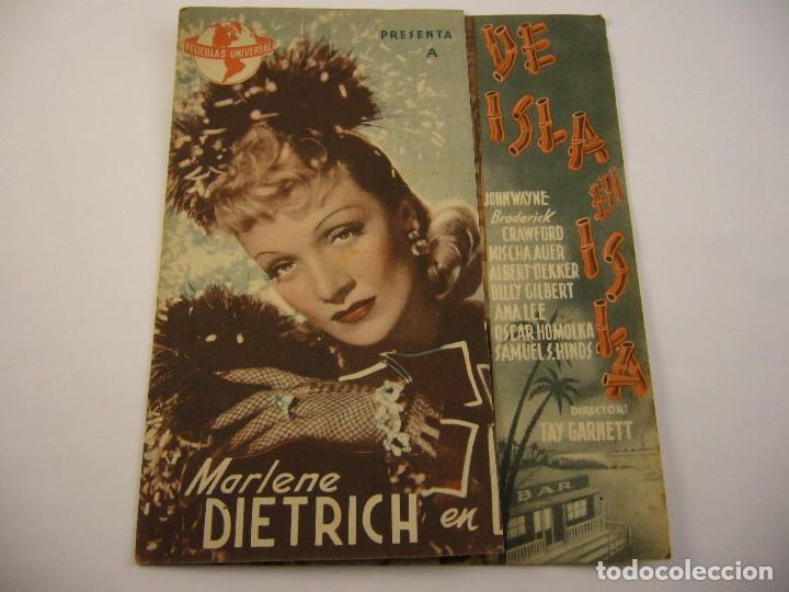 Cine: PR5 DE ISLA EN ISLA PROGRAMA DOBLE UNIVERSAL MARLENE DIETRICH JOHN WAYNE - Foto 1
