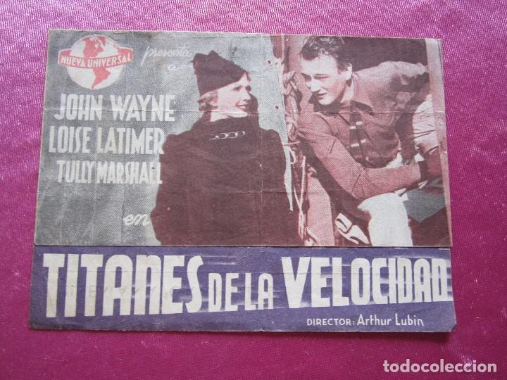 Cine: TITANES DE LA VELOCIDAD JOHN WAYNE PROGRAMA DE CINE DOBLE C16 - Foto 3