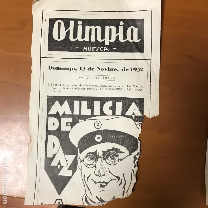 Folhetos de m&atilde;o de filmes antigos de cinema: milicia de paz 1932