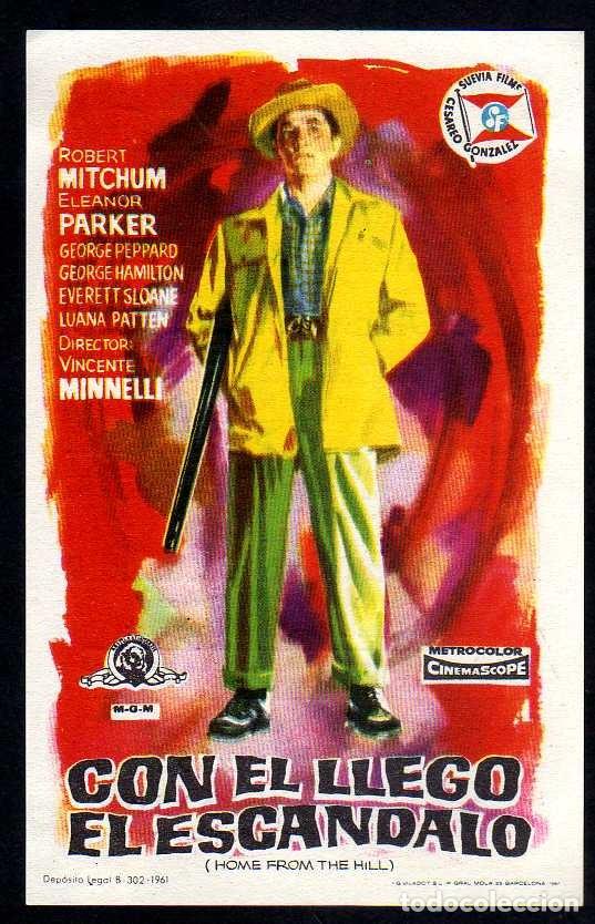 Cine: FOLLETO DE MANO: CON EL LLEGO EL ESCANDALO ROBERT MITCHUM ELEANOR PARKER, CIN. BOHEMIO, GALILEO 1962