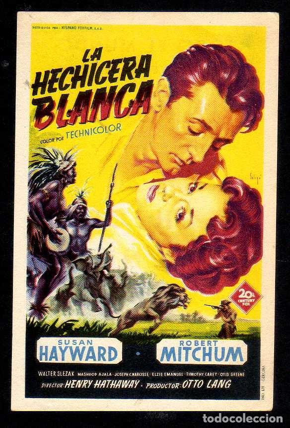 Cine: FOLLETO DE MANO: LA HECHICERA BLANCA, ROBERT MITCHUM, SUSAN HAYWARD - KURSAAL