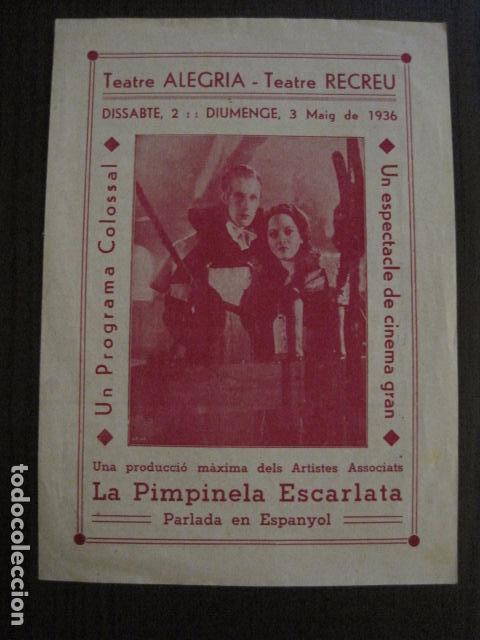 Cine: LA PIMPINELA ESCARLATA  - CINE TEATRE ALEGRIA RECREU - VER FOTOS - (C-4024)