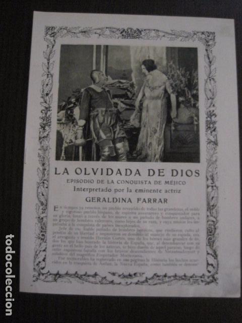 Kino: LA OLVIDADA DE DIOS - GERALDINA FARRAR - PROGRAMA AJURIA - VER FOTOS - (C-4028)