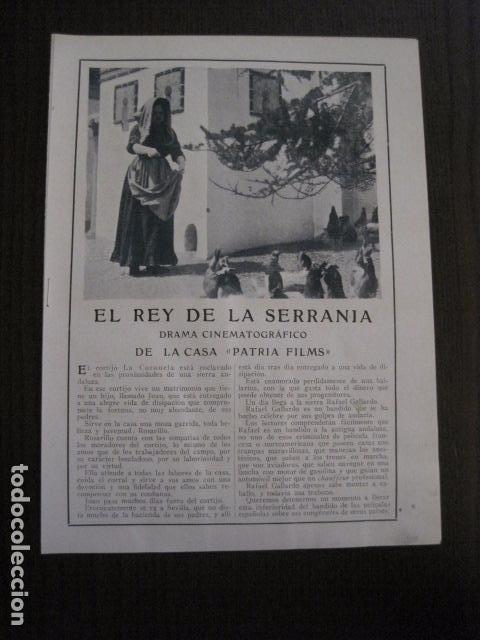  Flyers Publicitaires de films Anciens: EL REY DE LA SERRANIA -PATRIA FILMS - VER FOTOS - (C-4033)