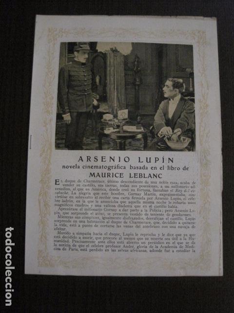  Flyers Publicitaires de films Anciens: ARSENIO LUPIN  -M. DE MIGUEL  - VER FOTOS - (C-4035)