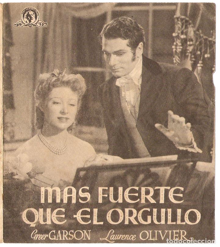 Cine: M&Aacute;S FUERTE QUE EL ORGULLO - GREER GARSON, LAURENCE OLIVIER - ROBERT Z LEONARD - CINE CATALU&Ntilde;A