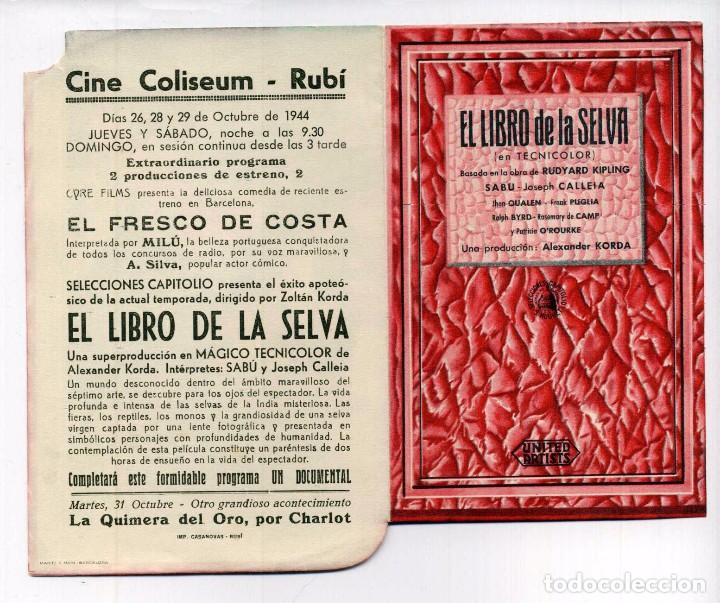 Cine: EL LIBRO DE LA SELVA, con Sab&uacute;. TROQUELADO. C/I.