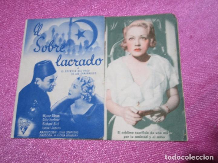 Cine: EL SOBRE LACRADO PROGRAMA DE CINE DOBLE WYNNE GIBSON C2 - Foto 2