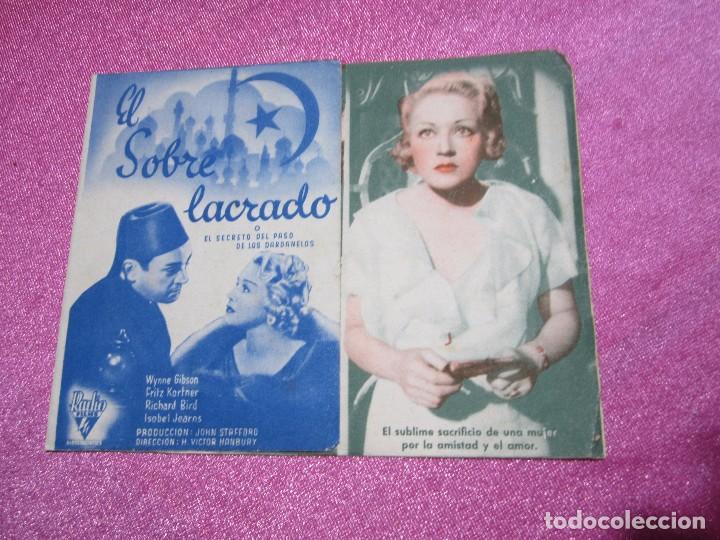 Cine: EL SOBRE LACRADO PROGRAMA DE CINE DOBLE WYNNE GIBSON C2 - Foto 4