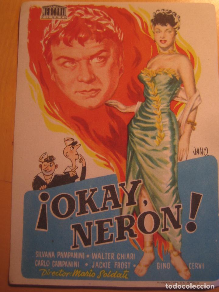  Foglietti di film di film antichi di cinema: okay neron - silvana pampanini walter chirari jano - folleto mano original perfecto estado
