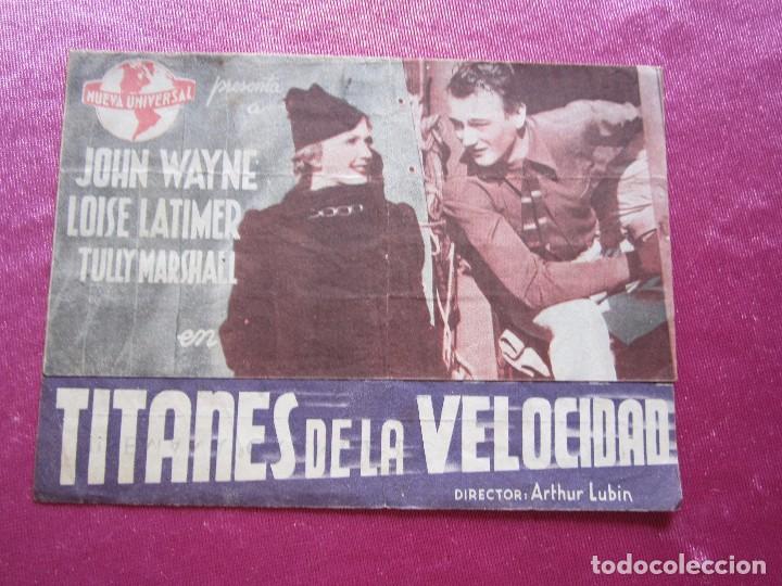 Cine: TITANES DE LA VELOCIDAD JOHN WAYNE PROGRAMA DE CINE DOBLE C16 - Foto 2