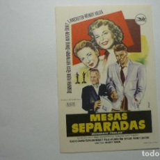  Foglietti di film di film antichi di cinema: PROGRAMA MESAS SEPARADAS .- B.LANCASTER - PÙBLICIDAD