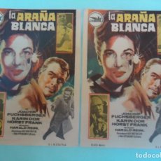 Cine: PROGRAMA. LA ARAÑA BLANCA, KARIN DOR,LOTE DE 2, CON PUBLICIDAD CINE PARÍS, 1963.. Lote 106846491