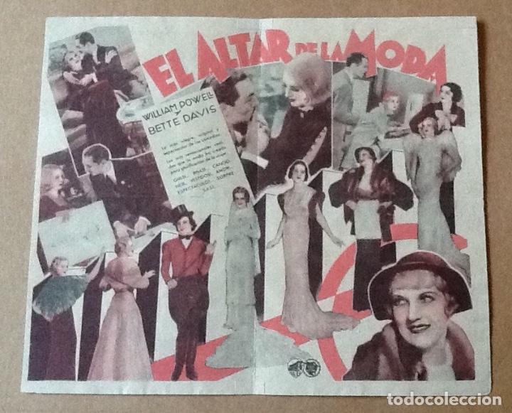 Cine: EL ALTAR DE LA MODA, BETTE DAVIS, WILLIAM POWELL, DOBLE WARNER 1934 - Foto 2