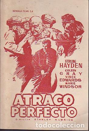 Cine: programa de mano local pelicula atraco perfecto - Foto 1