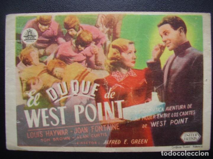  Flyers Publicitaires de films Anciens: EL DUQUE DE WEST POINT, LOUIS HAYWARD, JOAN FONTAINE