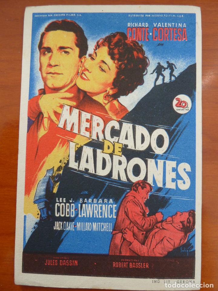 Cine: mercado de ladrones - folleto de mano original soligo valentna cortese impreso perfecto estado