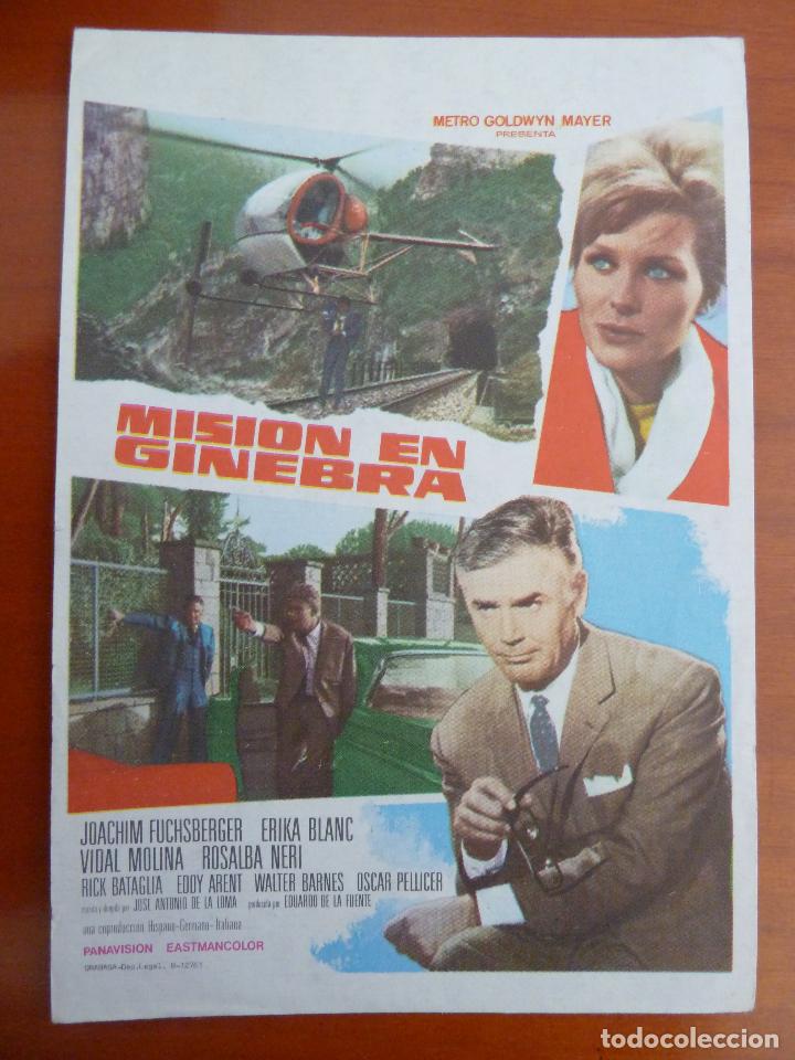 Cine: mision en ginebra  folleto de mano original perfecto estado
