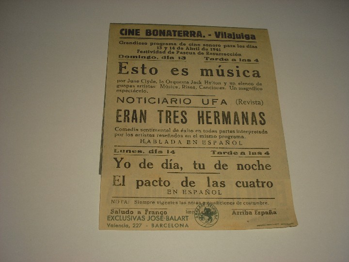 Cine: ERAN TRES HERMANAS, PROGRAMA DOBLE CON PUBLICIDAD - Foto 3