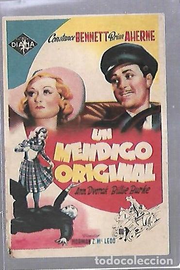 Cine: PROGRAMA DE CINE. S/P. UN MENDIGO ORIGINAL. CONSTANCE BENNETT, BRIAN AHERNE - Foto 1