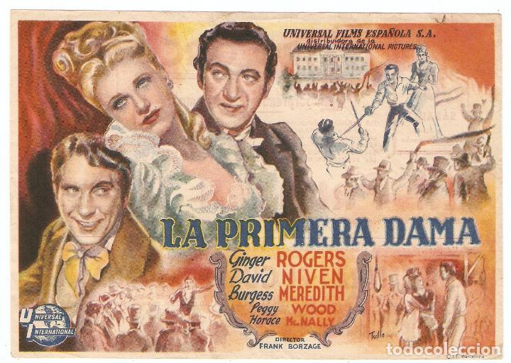 Cine: LA PRIMERA DAMA - GINGER ROGERS, DAVID NIVEN, BURGESS MEREDITH - FRANK BORZAGE - CINE TEATRO CIRCO