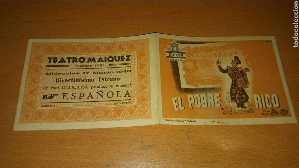 Cine: Programa de cine doble con publicidad el pobre rico - Foto 1
