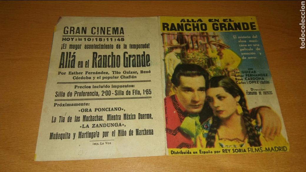 Cine: Programa de cine doble con publicidad all&aacute; en el rancho grande - Foto 1