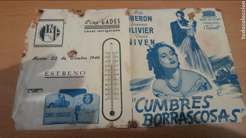 Cine: Programa de cine doble con publicidad cumbres borrascosas - Foto 1