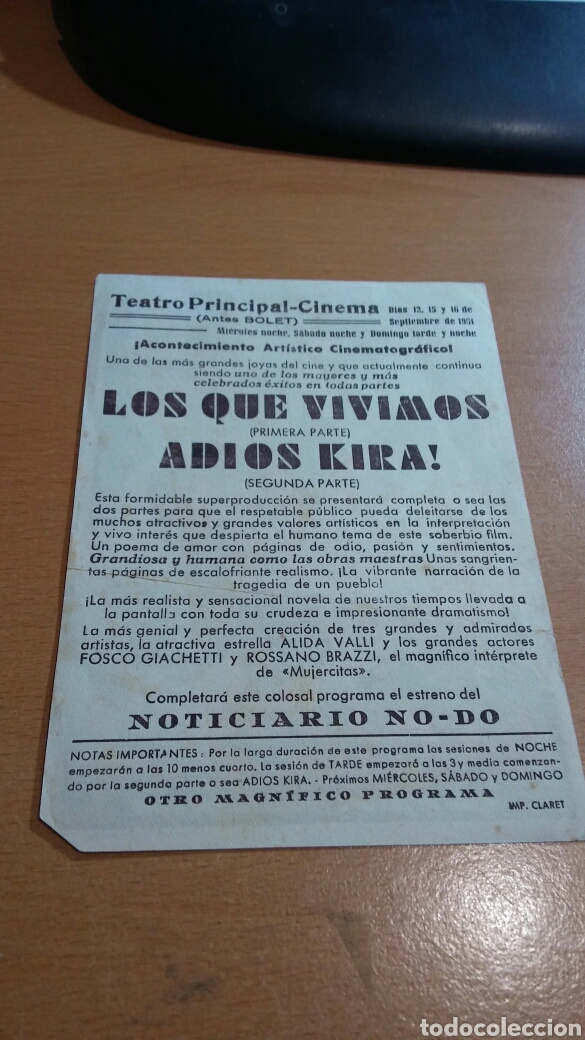 Cine: Programa de cine con publicidad los que vivimos y adi&oacute;s kira - Foto 2