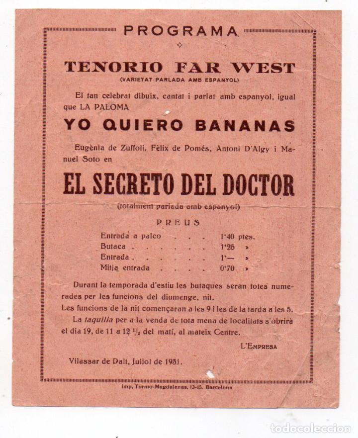 Cine: PROGRAMA LOCAL EL SECRETO DEL DOCTOR - CINE POPULAR - Foto 2