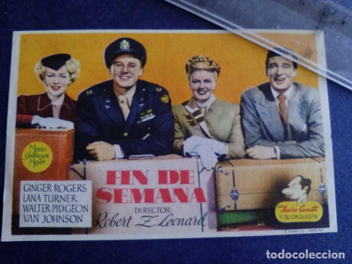 Kino: folleto de cine - fin de semana - cine saboya - castellon 1947 -