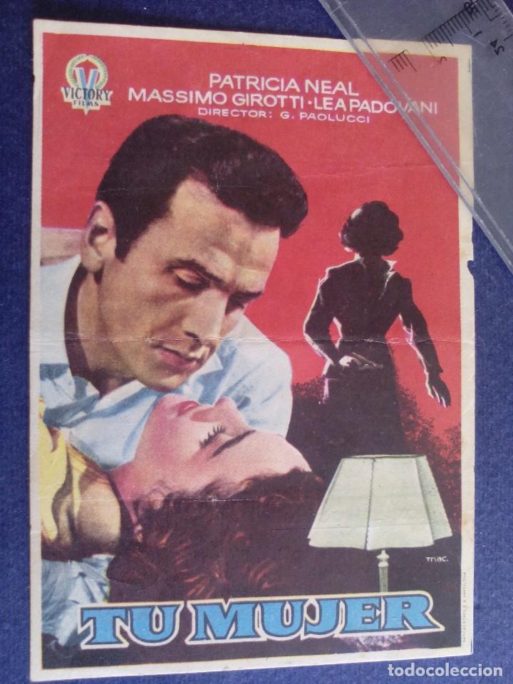 Kino: folleto de cine - tu mujer - cine romea - castellon 1958 -