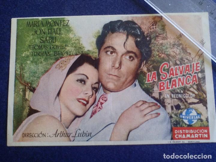  Flyers Publicitaires de films Anciens: folleto de cine - La salvaje blanca - cine rialto castellon  1952 -